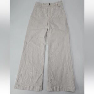 Rollas Jeans Sailor High Rise Wide Leg Pants Ivory Salt 30x29 Womens